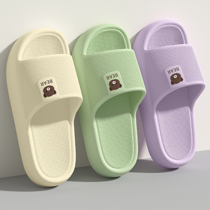 Mule Slip On - รองเท้าแตะรูปหมีน่ารัก พื้นหนานุ่ม สวมใส่สบายสำหรับผู้หญิง ทำจากวัสดุ EVA พื้นนุ่มกันลื่น