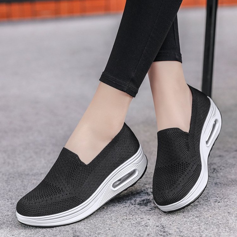 Women Shoes Tennis - รองเท้าผ้าใบผู้หญิงแบบสวม สไตล์ Loafer รองเท้าเทนนิส รองเท้าเพื่อสุขภาพ รองเท้าพื้นยางแบบวัลคาไนซ์