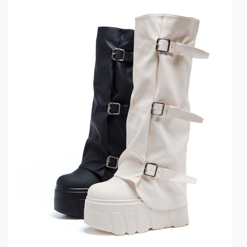 Knee High Boots Women - รองเท้าบูทแฟชั่นใหม่ปี 2026 สำหรับฤดูใบไม้ร่วงและฤดูหนาว รองเท้าส้นตึกแบบสูงถึงเข่า ส้นซ่อน บุขนอุ่น