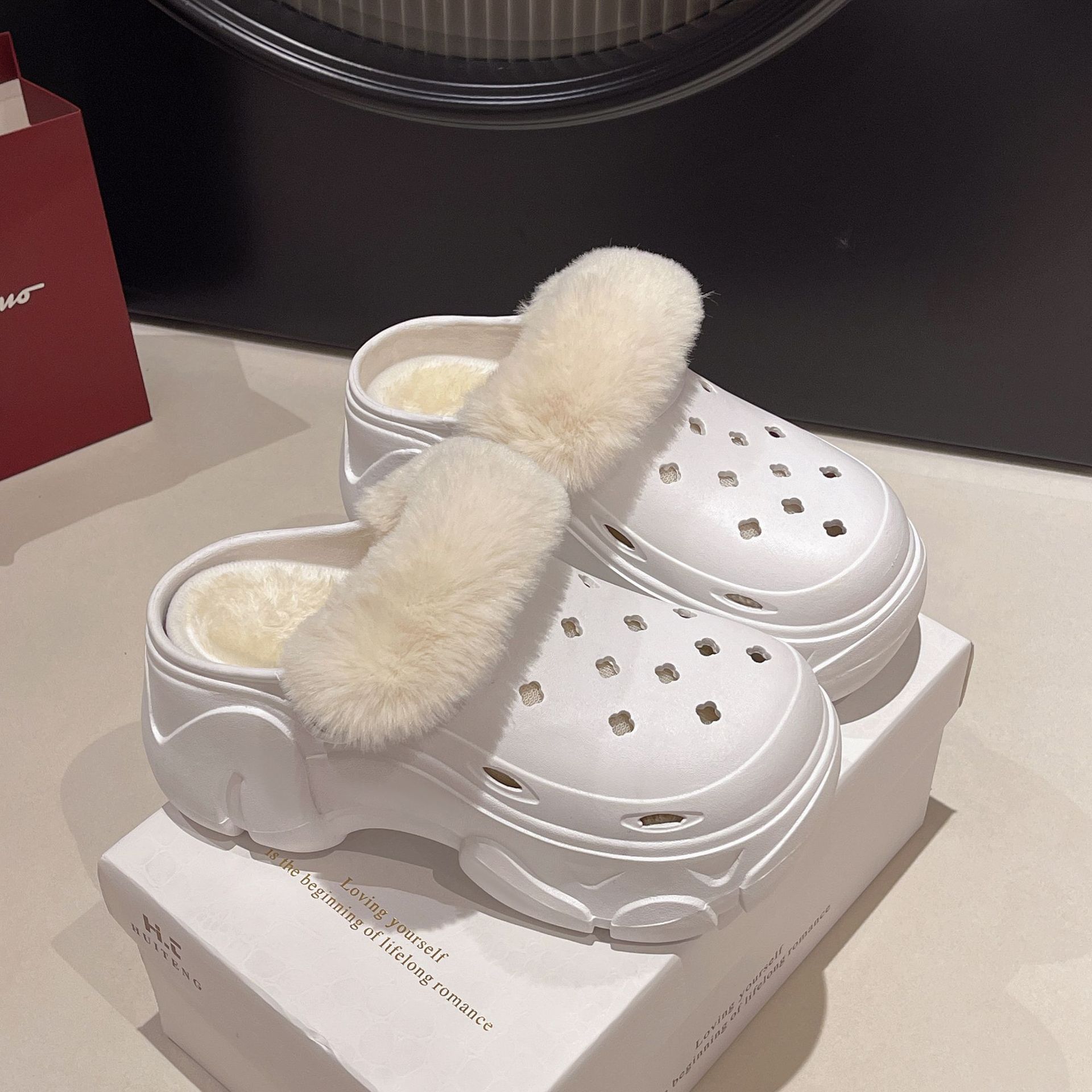 รองเท้าแตะส้นสูงบุขนแกะสำหรับผ - Women'S Shoes Clogs บทวิจารณ์และราคา