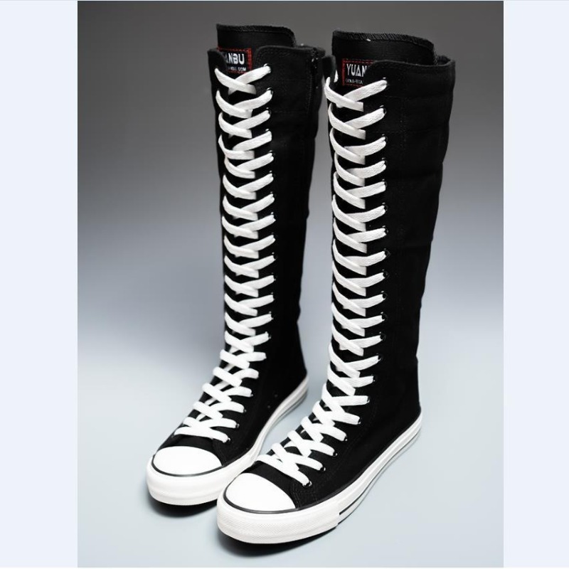 รองเท้าผ้าใบหุ้มข้อสูงรุ่นใหม่ - Knee High Boots Women บทวิจารณ์และราคา