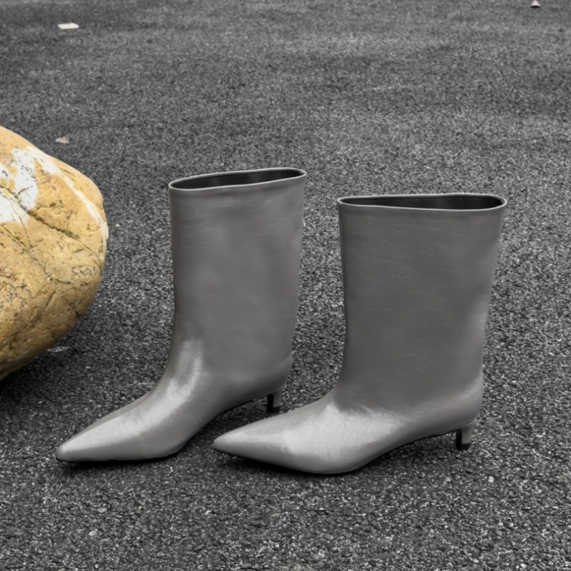 รองเท้าบูทผู้หญิงทรงแหลมหุ้มเข - Knee High Boots Women บทวิจารณ์และราคา