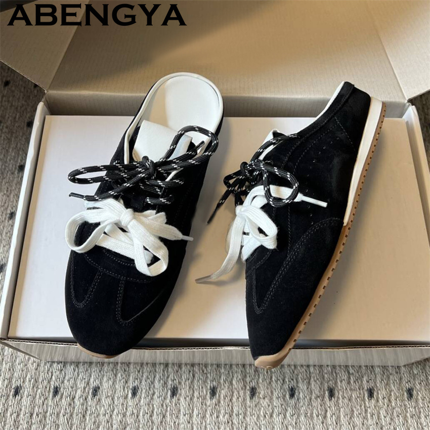 รองเท้าสลิปเปอร์แบบผูกเชือกสำห - Oxford Lace Up Women บทวิจารณ์และราคา