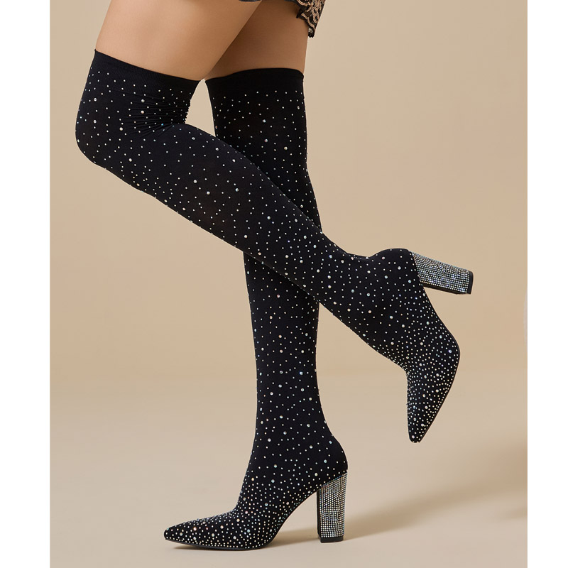 รองเท้าบูทคริสตัล Aneikeh แบบเ - Sock Boot Women บทวิจารณ์และราคา