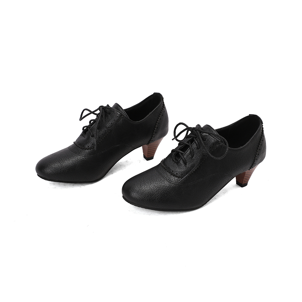 รองเท้าส้นสูงผู้หญิงแบบใหม่ ระ - Oxford Lace Up Women บทวิจารณ์และราคา