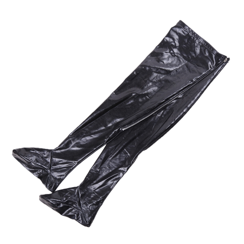 PUNK สีดํา PU หนังถุงน่องต้นขา - Women Shoes Xxl บทวิจารณ์และราคา