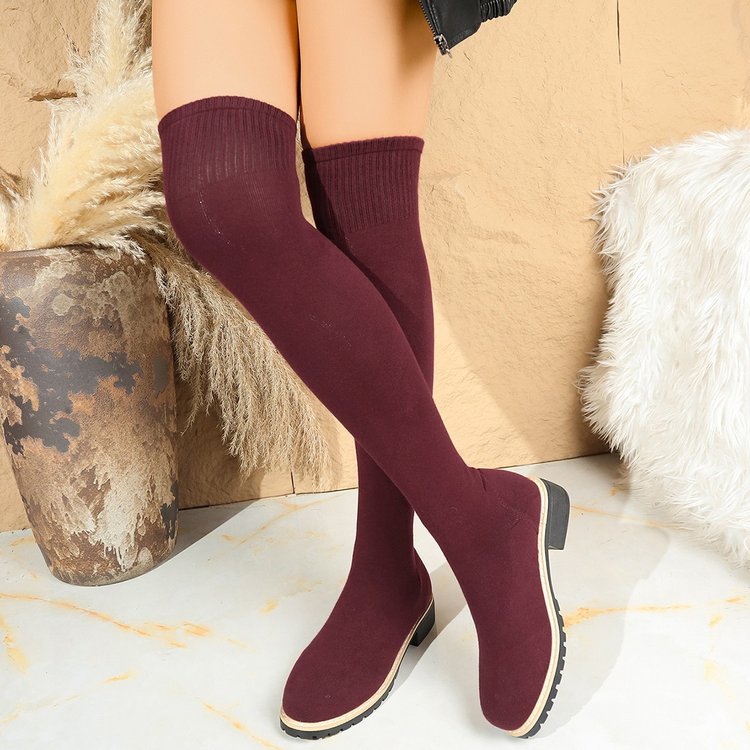 รองเท้าบูทถุงเท้าถักสีพื้นเรีย - Sock Boot Women บทวิจารณ์และราคา