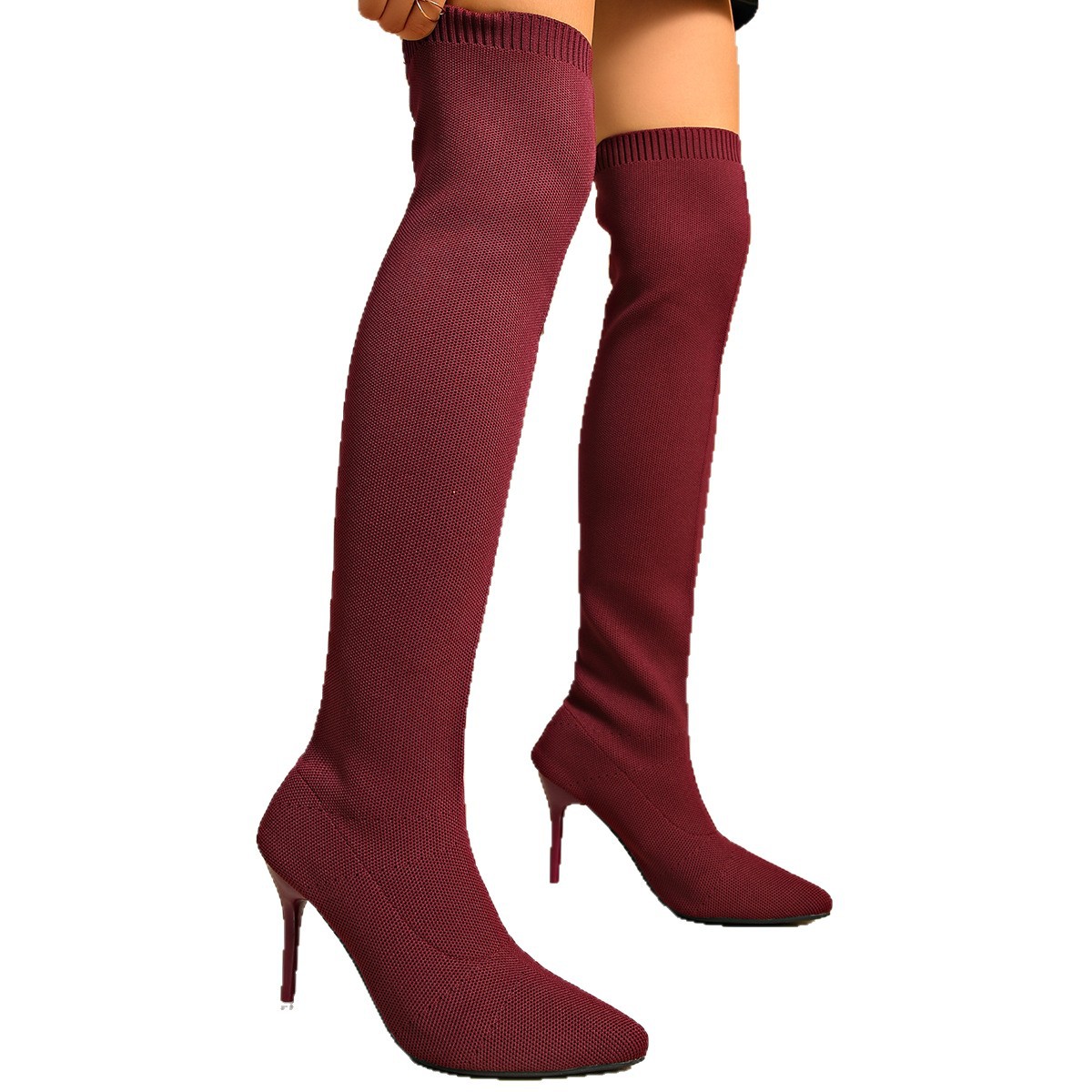 รองเท้าบูทถุงเท้าเหนือเข่าสำหร - Sock Boot Women บทวิจารณ์และราคา