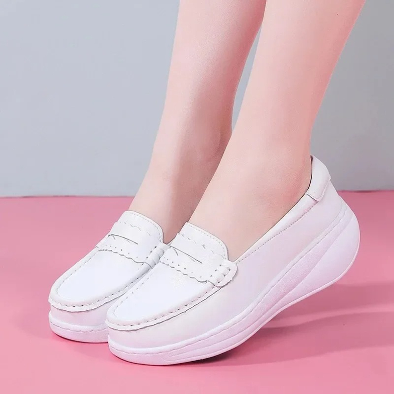 รองเท้าผ้าใบพยาบาลสีขาวชมพู ปี - Women Shoes Tennis บทวิจารณ์และราคา