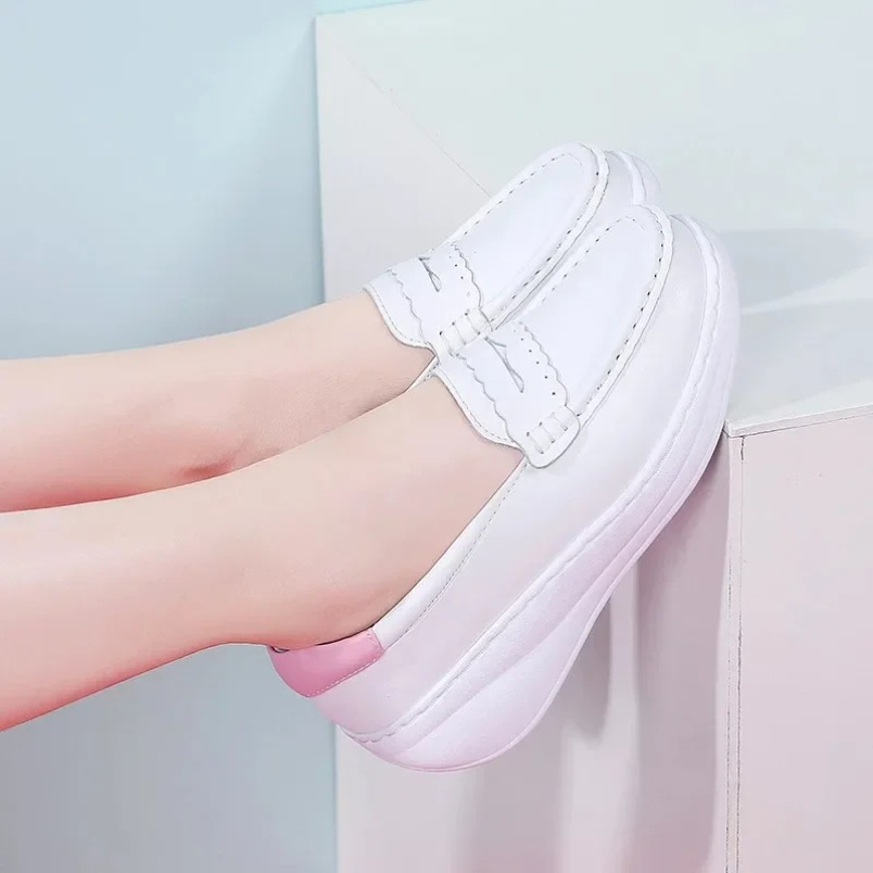 รองเท้าผ้าใบพยาบาลสีขาวชมพู ปี - Women Shoes Tennis บทวิจารณ์และราคา