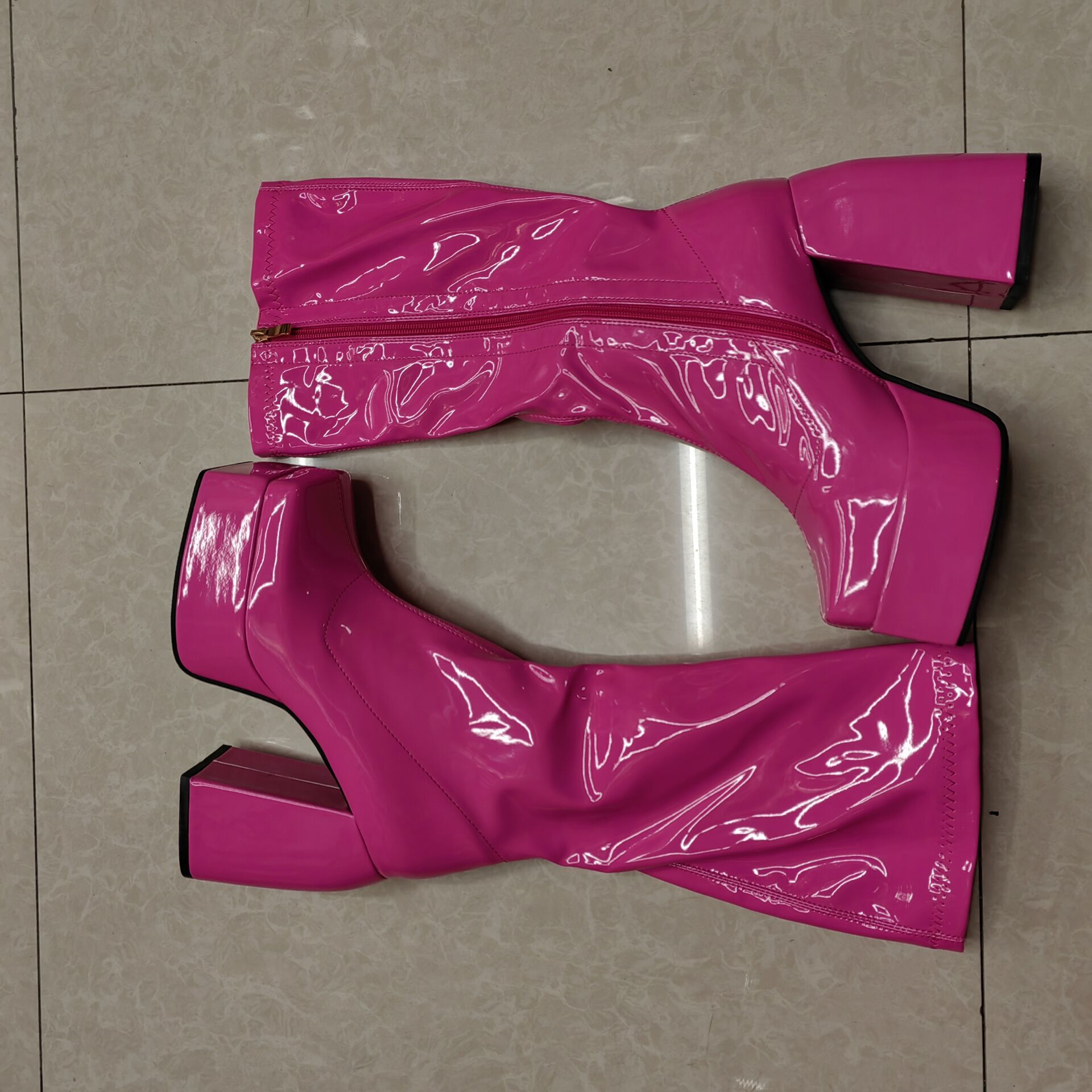 รองเท้าบูทหุ้มข้อไมโครไฟเบอร์ย - Knee High Boots Women บทวิจารณ์และราคา