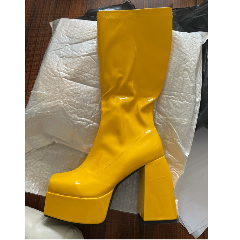รองเท้าบูทหุ้มข้อไมโครไฟเบอร์ย - Knee High Boots Women บทวิจารณ์และราคา
