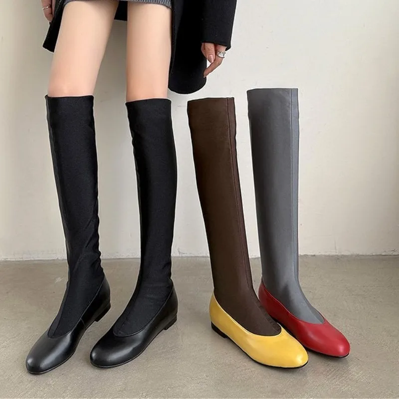 รองเท้าบูททรงกลมหุ้มเข่าสำหรับ - Sock Boot Women บทวิจารณ์และราคา