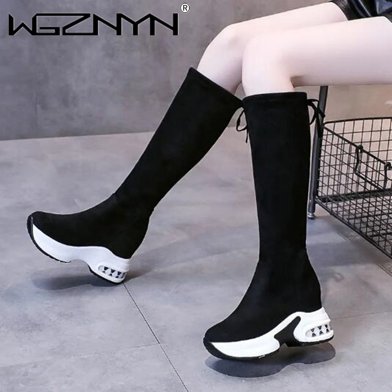 ฤดูหนาว WARM Chunky Platform ร - Knee High Boots Women บทวิจารณ์และราคา