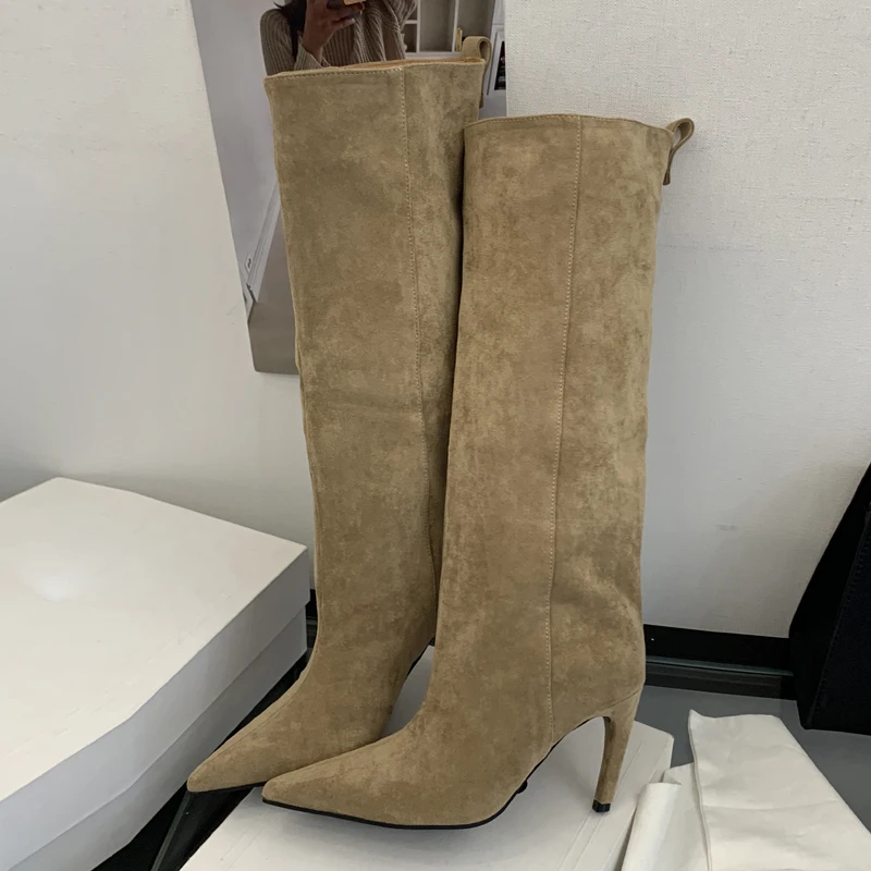 รองเท้าบูทส้นสูงทรงแหลมแบบเซ็ก - Knee High Boots Women บทวิจารณ์และราคา