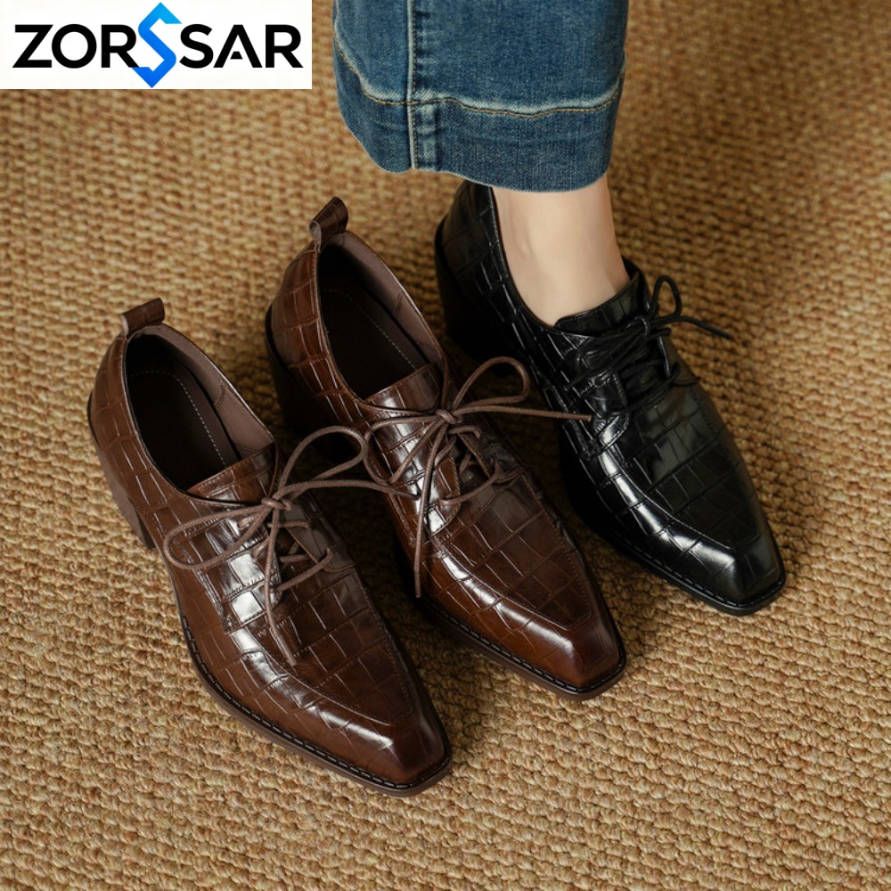 รองเท้าผู้หญิง หนังแท้ คอลเลคช - Oxford Lace Up Women บทวิจารณ์และราคา