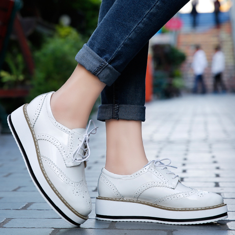 ผู้หญิง Loafers รองเท้าหนังหนา - Oxford Lace Up Women บทวิจารณ์และราคา